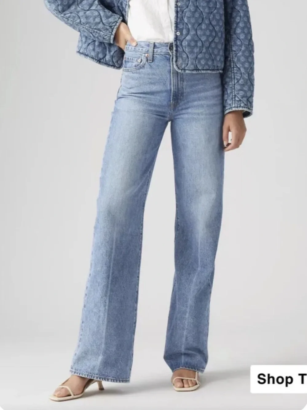 Levi's Light Blue High-Rise Wide-Leg Jeans